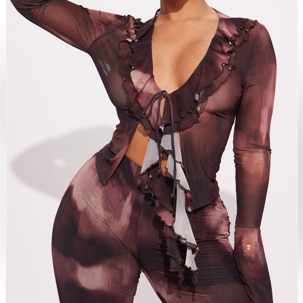 Fashion Nova Ruffle Pant Set